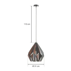 Hanglamp Carlton zwart-koper Ø 31 cm