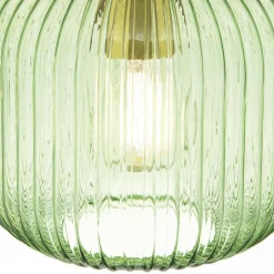 Hanglamp Carneval, antiek messing/groen, Ø 20 cm, glas