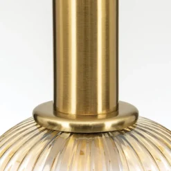 Hanglamp Carneval, antiek messing/amber, Ø 14 cm, glas