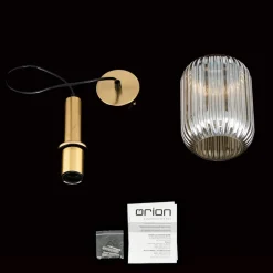 Hanglamp Carneval, antiek messing/amber, Ø 14 cm, glas