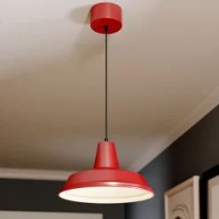 Hanglamp CLASS, rood/wit, Ø 36 cm, metaal