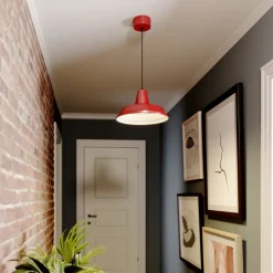 Hanglamp CLASS, rood/wit, Ø 36 cm, metaal