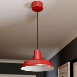 Hanglamp CLASS, rood/wit, Ø 36 cm, metaal