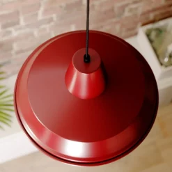 Hanglamp CLASS, rood/wit, Ø 36 cm, metaal