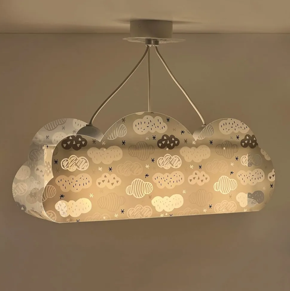 Hanglamp Cloud Grey in de vorm van een wolk, grijs