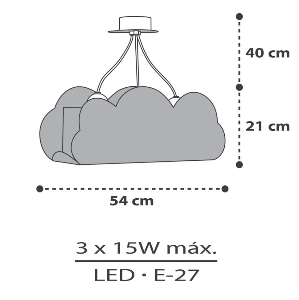 Hanglamp Cloud Grey in de vorm van een wolk, grijs
