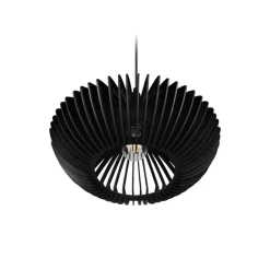 Hanglamp Colino van houtlamellen, zwart