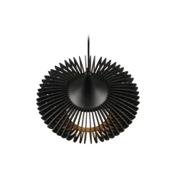 Hanglamp Colino van houtlamellen, zwart