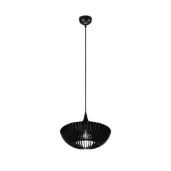 Hanglamp Colino van houtlamellen, zwart