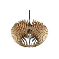 Hanglamp Colino van houtlamellen, hout licht