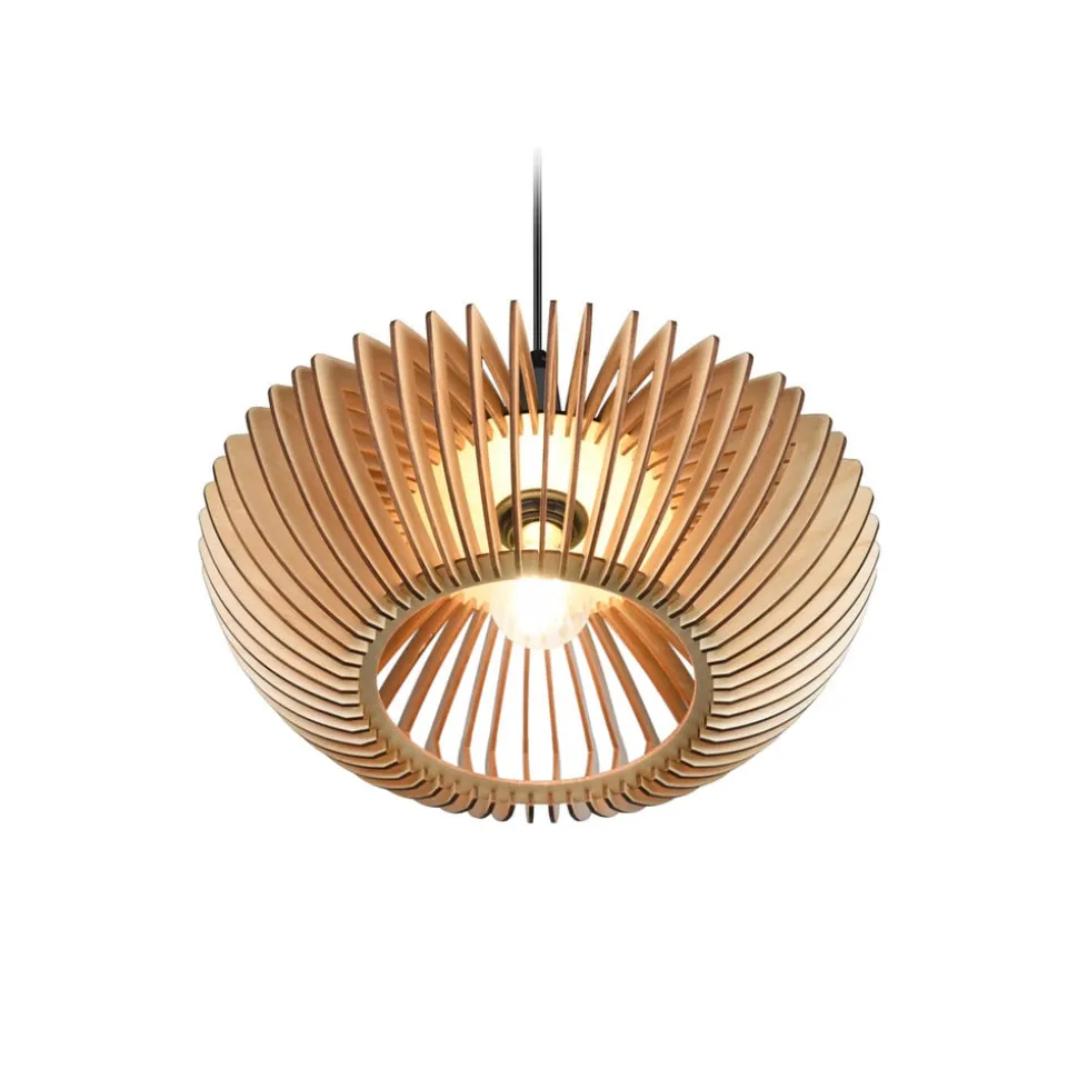 Hanglamp Colino van houtlamellen, hout licht