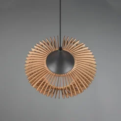 Hanglamp Colino van houtlamellen, hout licht