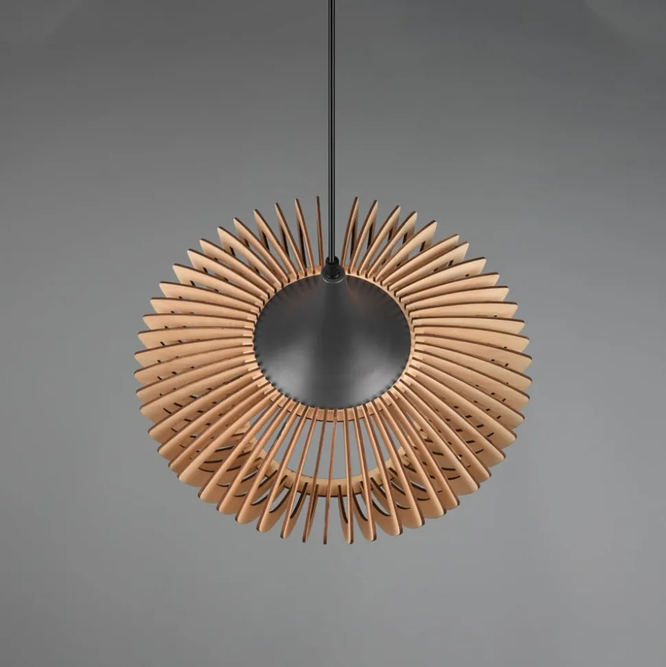 Hanglamp Colino van houtlamellen, hout licht