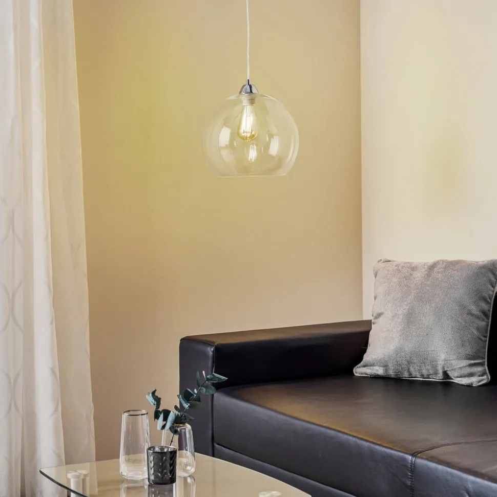 Hanglamp Colour, glazen kap transparant