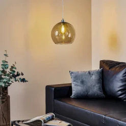 Hanglamp Colour, glazen kap grafietgrijs