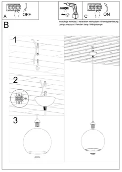 Hanglamp Colour, glazen kap grafietgrijs