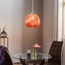 Hanglamp Colour, glazen kap rood