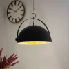 Hanglamp Covaleda van staal, zwart/goud