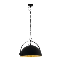 Hanglamp Covaleda van staal, zwart/goud