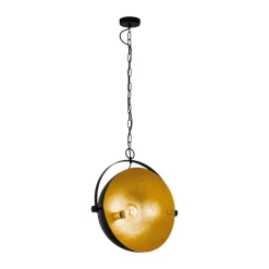 Hanglamp Covaleda van staal, zwart/goud