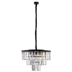Hanglamp Cristal, transparant/zwart, Ø 56 cm