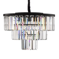 Hanglamp Cristal, transparant/zwart, Ø 56 cm