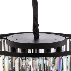 Hanglamp Cristal, transparant/zwart, Ø 56 cm