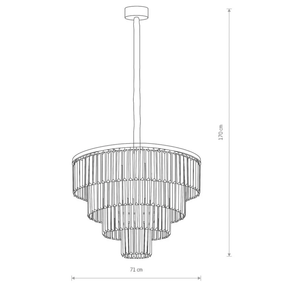 Hanglamp Cristal, transparant/zwart, Ø 71 cm