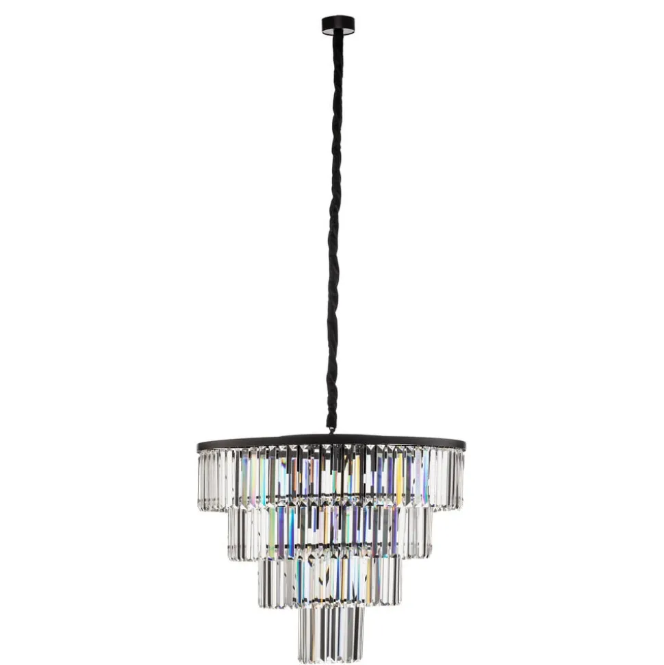 Hanglamp Cristal, transparant/zwart, Ø 71 cm