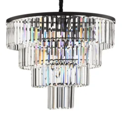 Hanglamp Cristal, transparant/zwart, Ø 71 cm