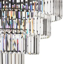 Hanglamp Cristal, transparant/zwart, Ø 71 cm