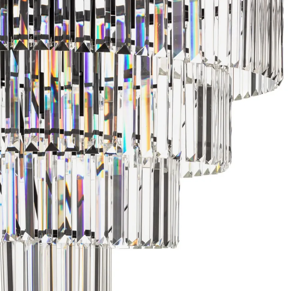 Hanglamp Cristal, transparant/zwart, Ø 71 cm