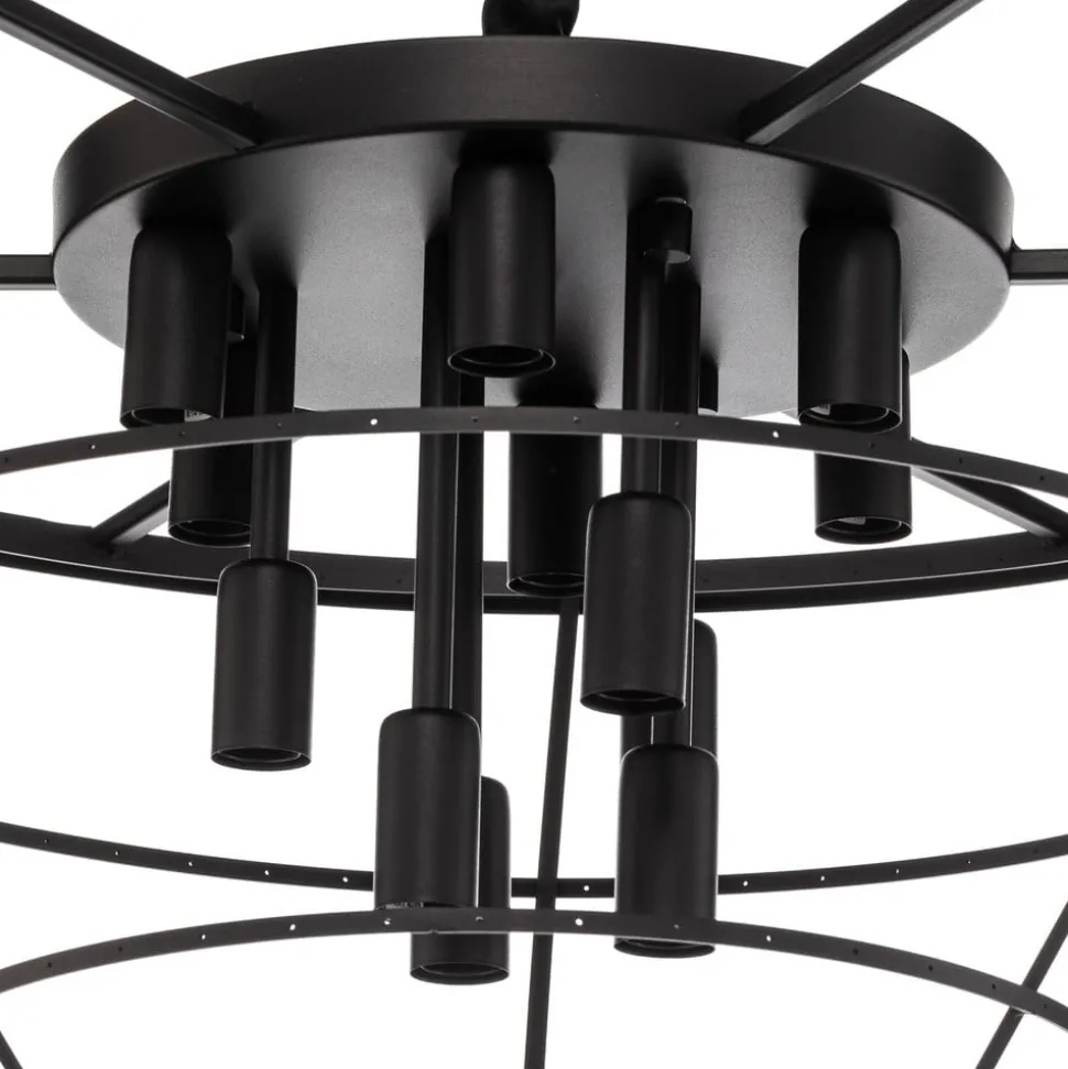 Hanglamp Cristal, transparant/zwart, Ø 71 cm