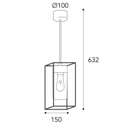 Hanglamp Cubic³ 3368 messing antiek/helder