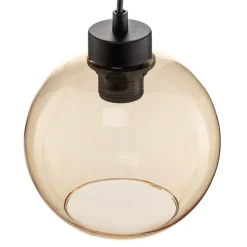 Hanglamp Cubus, Ø 50 cm, 3-lamps, helder/honingbruin, glas