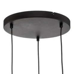 Hanglamp Cubus, Ø 50 cm, 3-lamps, helder/honingbruin, glas