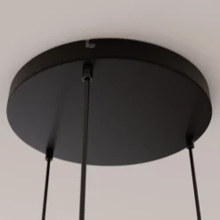 Hanglamp Cubus, Ø 50 cm, 3-lamps, helder/honingbruin, glas