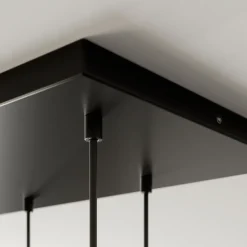 Hanglamp Cubus, 95 cm lang, 8-lamps, rookgrijs, glas