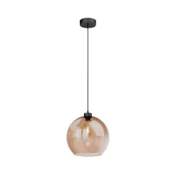 Hanglamp Cubus, amber, glas, Ø 30 cm, E27