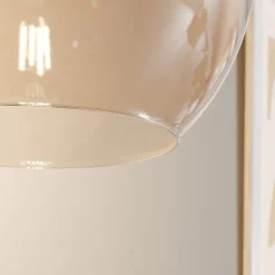 Hanglamp Cubus, amber, glas, Ø 30 cm, E27