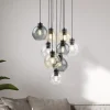 Hanglamp Cubus Mix, Ø 58 cm, 9-lamps, meerkleurig, glas, E27