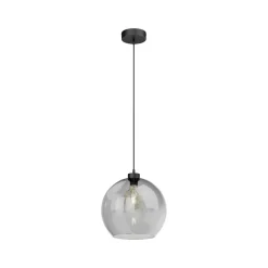 Hanglamp Cubus, rookgrijs, glas, Ø 30 cm, E27