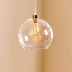 Hanglamp Cubus, transparant, glas, Ø 30 cm, E27