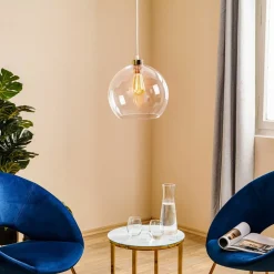 Hanglamp Cubus, transparant, glas, Ø 30 cm, E27