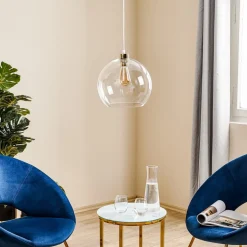 Hanglamp Cubus, transparant, glas, Ø 30 cm, E27