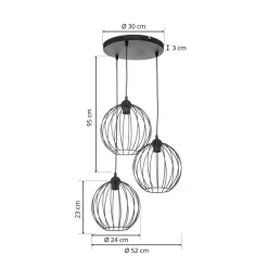 Hanglamp Cumera, 3-lamps, rond