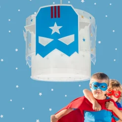 Hanglamp Dalber Blue Hero, wit/blauw, Ø 26 cm