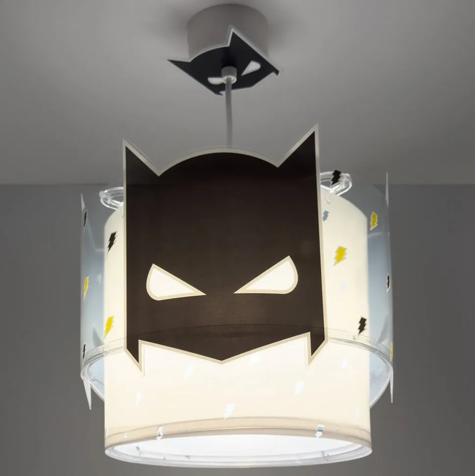 Hanglamp Dalber Dark Hero, wit/zwart, Ø 26 cm