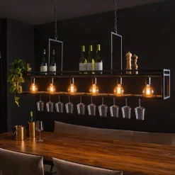 Hanglamp Dekorla, 6-lamps, koolkleuren