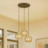 Hanglamp Devi, amber, 3-lamps, rond